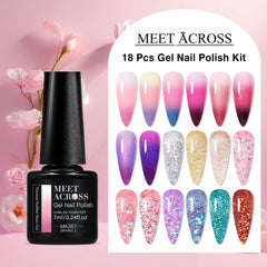 MEET ACROSS color-changing nail swatches show layering effects