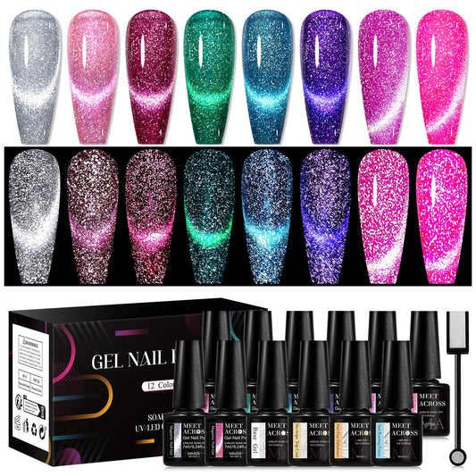 MEET ACROSS neon cat-eye palette with magnet for versatile magnetic manicures.