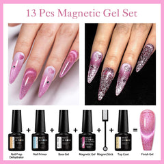 MEET ACROSS neon pink glitter gel with vivid color and shimmer.