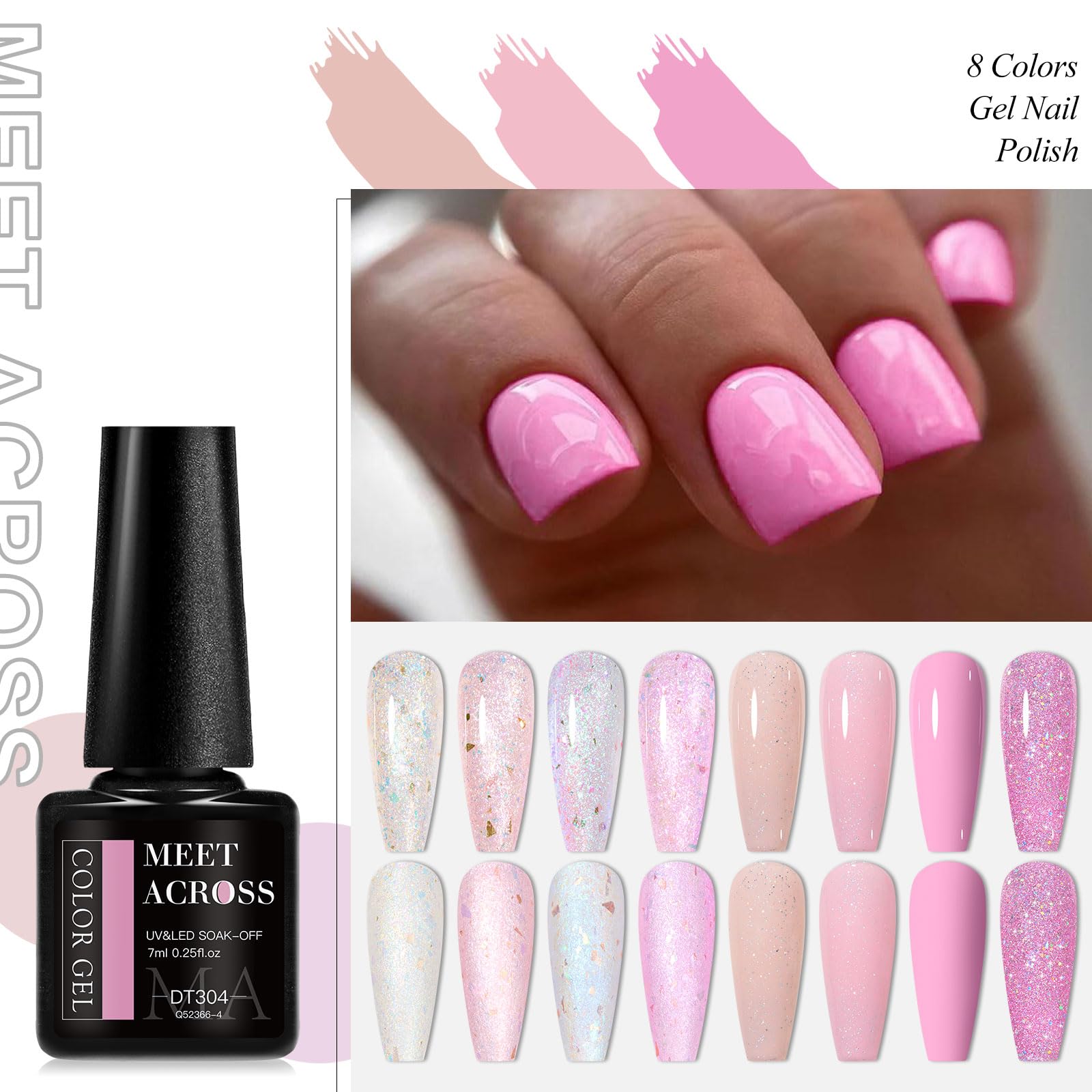 Meet Across silver and gold glitter gel polish for shimmer accents