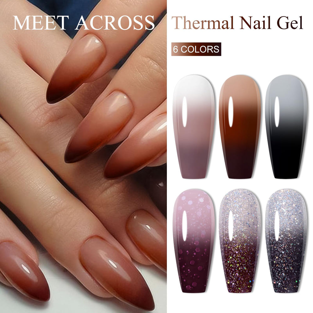 MEET ACROSS six-color gel nail polish bottles for vibrant at-home manicure