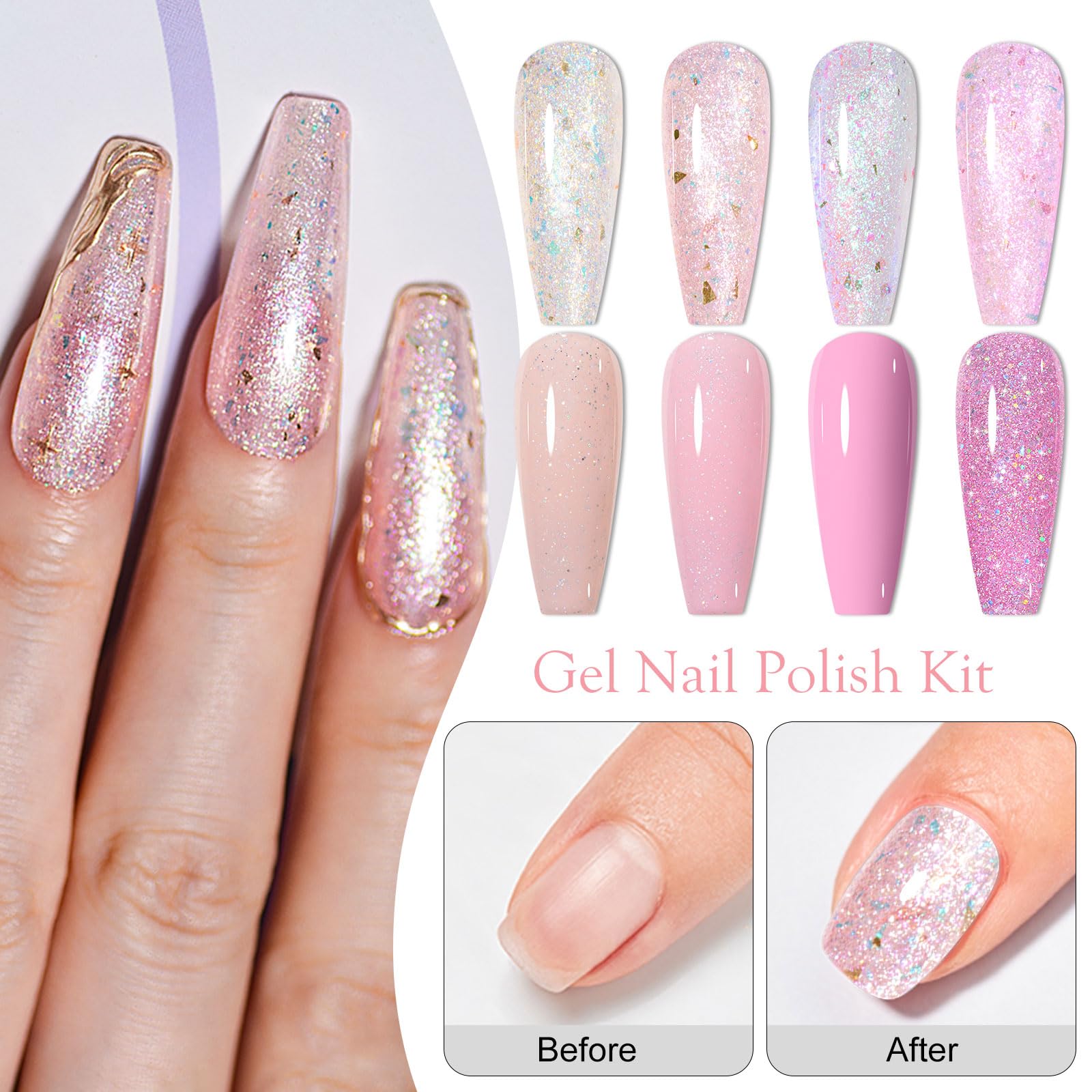 Meet Across yellow glitter gel polish for bright manicure looks