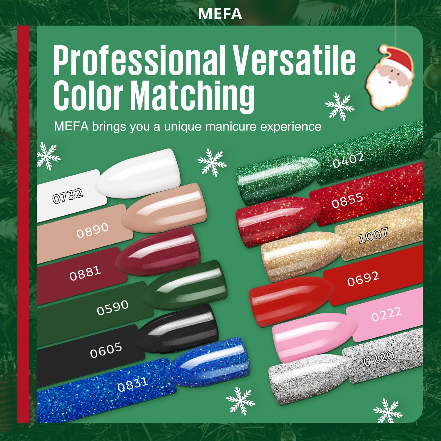 MEFA gel color burgundy red for festive nails