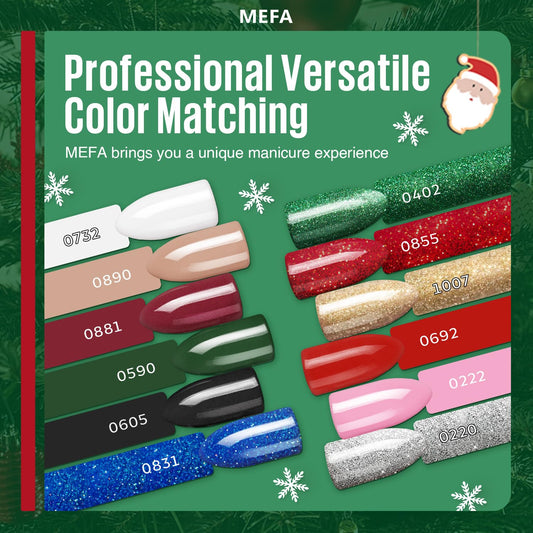 MEFA gel color burgundy red for festive nails