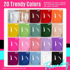 MEFA twenty-color gel polish palette offers versatile shades for weekly looks.