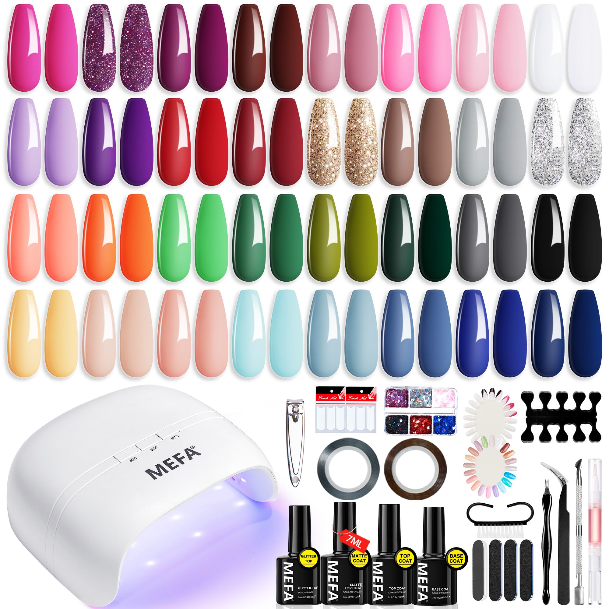 MEFA gel nail kit with UV lamp for vibrant, long-lasting color at home