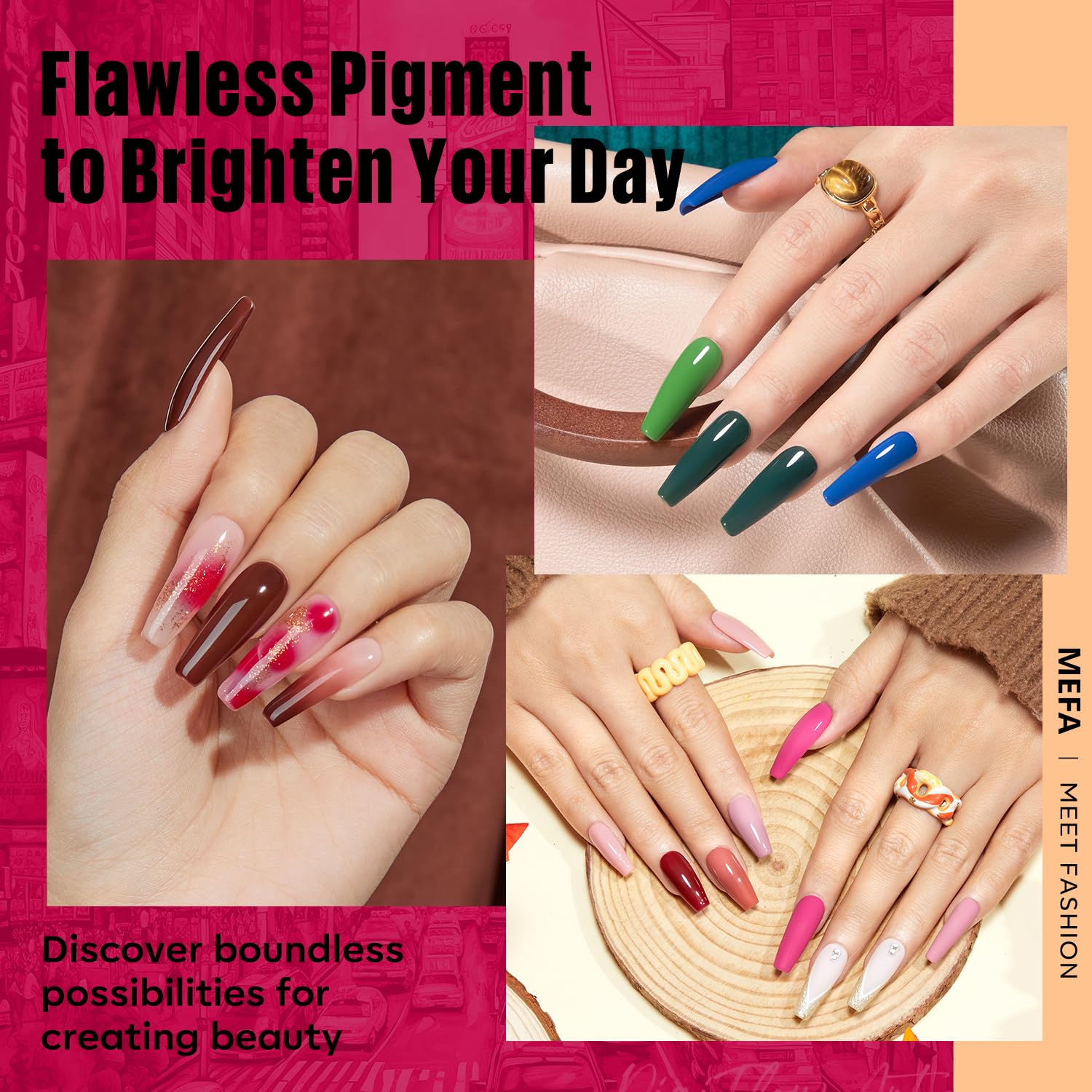 MEFA burgundy gel polish close-up for rich fall manicure