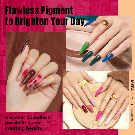 MEFA burgundy gel polish close-up for rich fall manicure