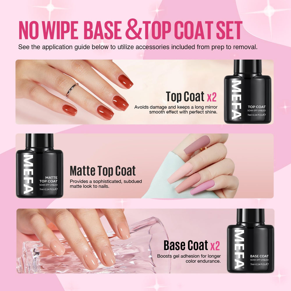 MEFA gel polish bottles in a pack for a broad color selection