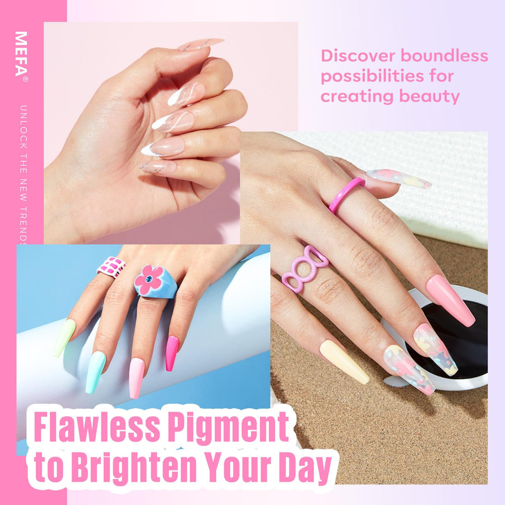 MEFA glossy top coat 7ml delivers a shiny finish