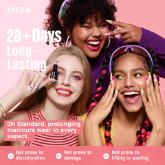 MEFA matte top coat creates a velvety finish for chic looks