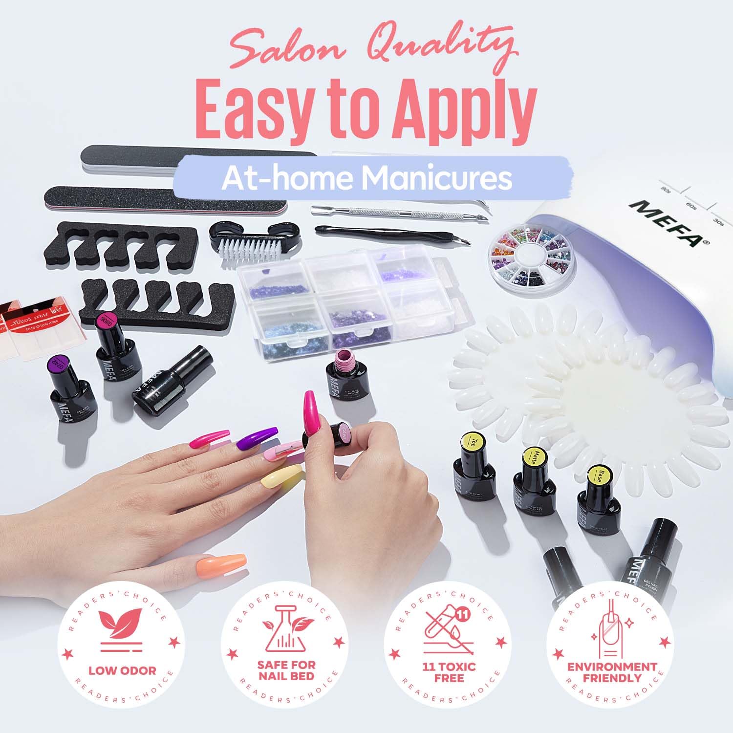 MEFA nail file set for shaping and prepping nails before polish