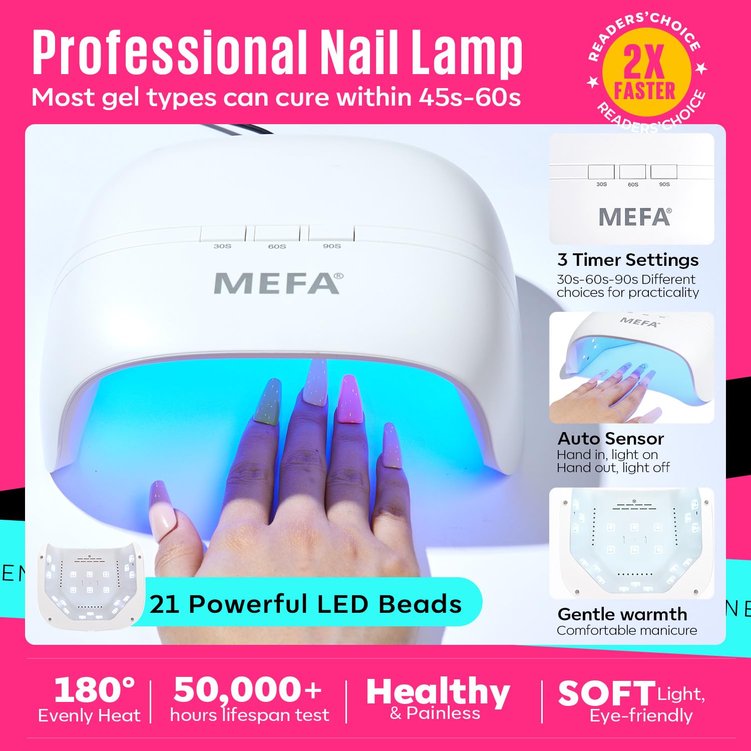 MEFA separators and rhinestones for easy nail art accents.