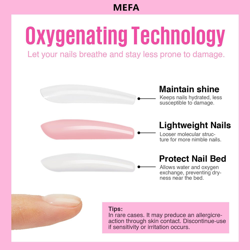 MEFA natural ingredients badge implies nail-friendly formulation for safer manicures