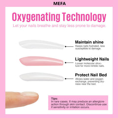 MEFA natural ingredients badge implies nail-friendly formulation for safer manicures