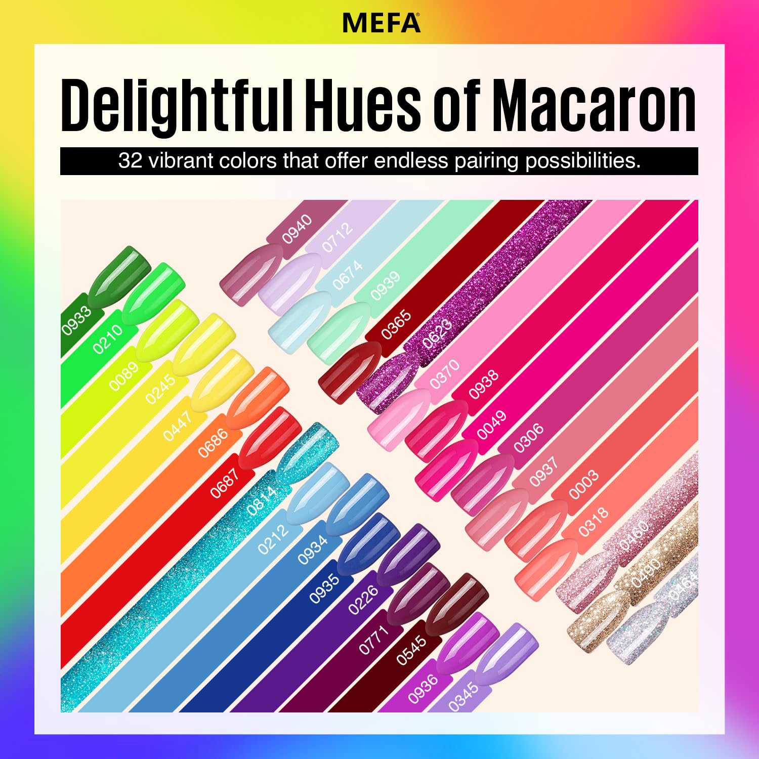 MEFA Neon Yellow Gel Nail Polish enables bright, sunny neon nails.