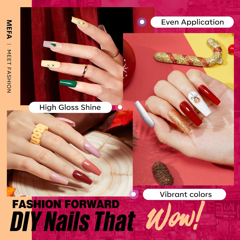 MEFA purple gel polish bottle close-up for vibrant fall nails