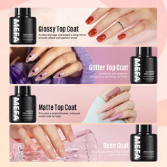 MEFA glitter top coat adds sparkle and dimension.