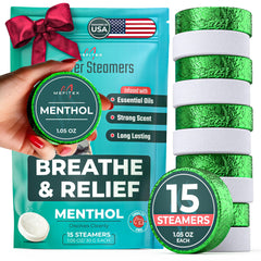 Mefitex shower steamers menthol aromatherapy pack delivers a refreshing morning boost.