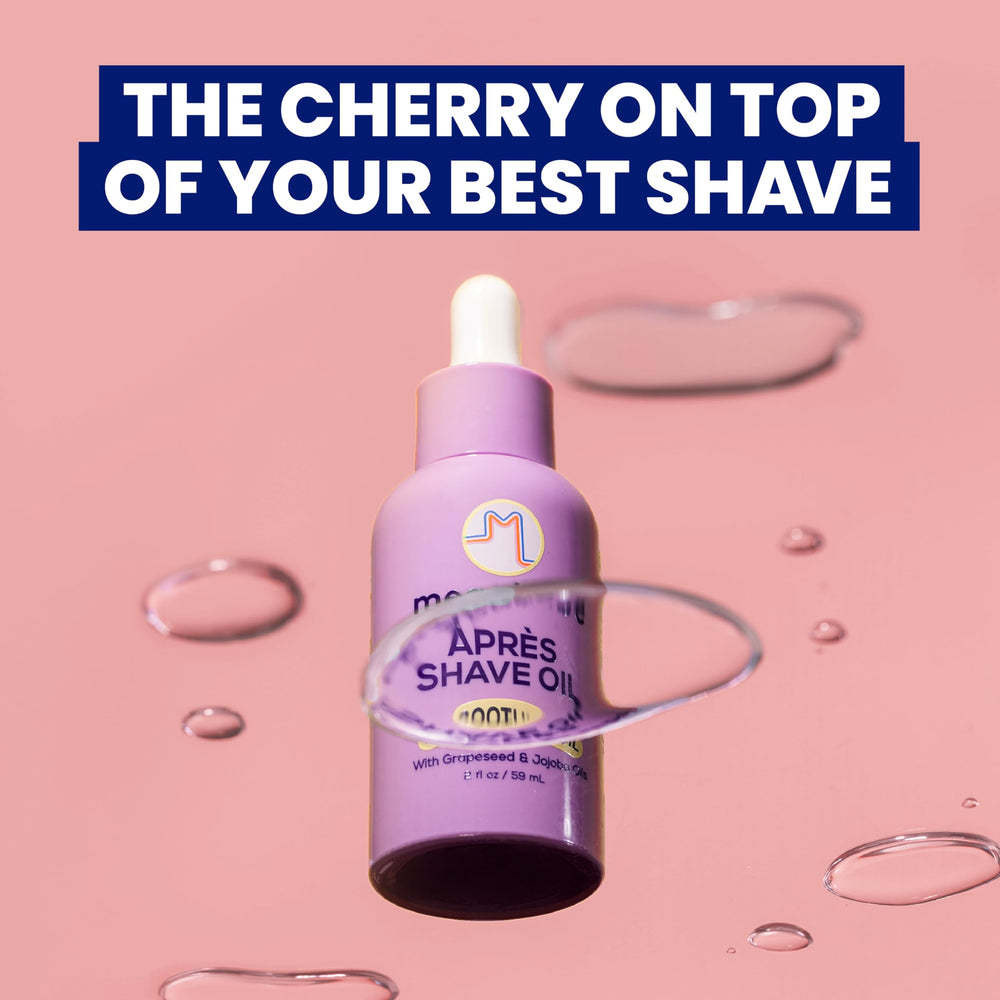 Megababe Après Shave Oil on leg demonstrates fast-absorbing hydration.