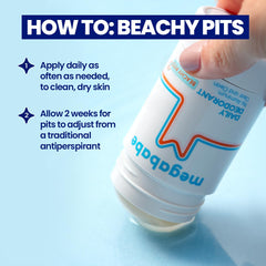 Megababe Beachy Pits Fresh stick in use for smooth application
