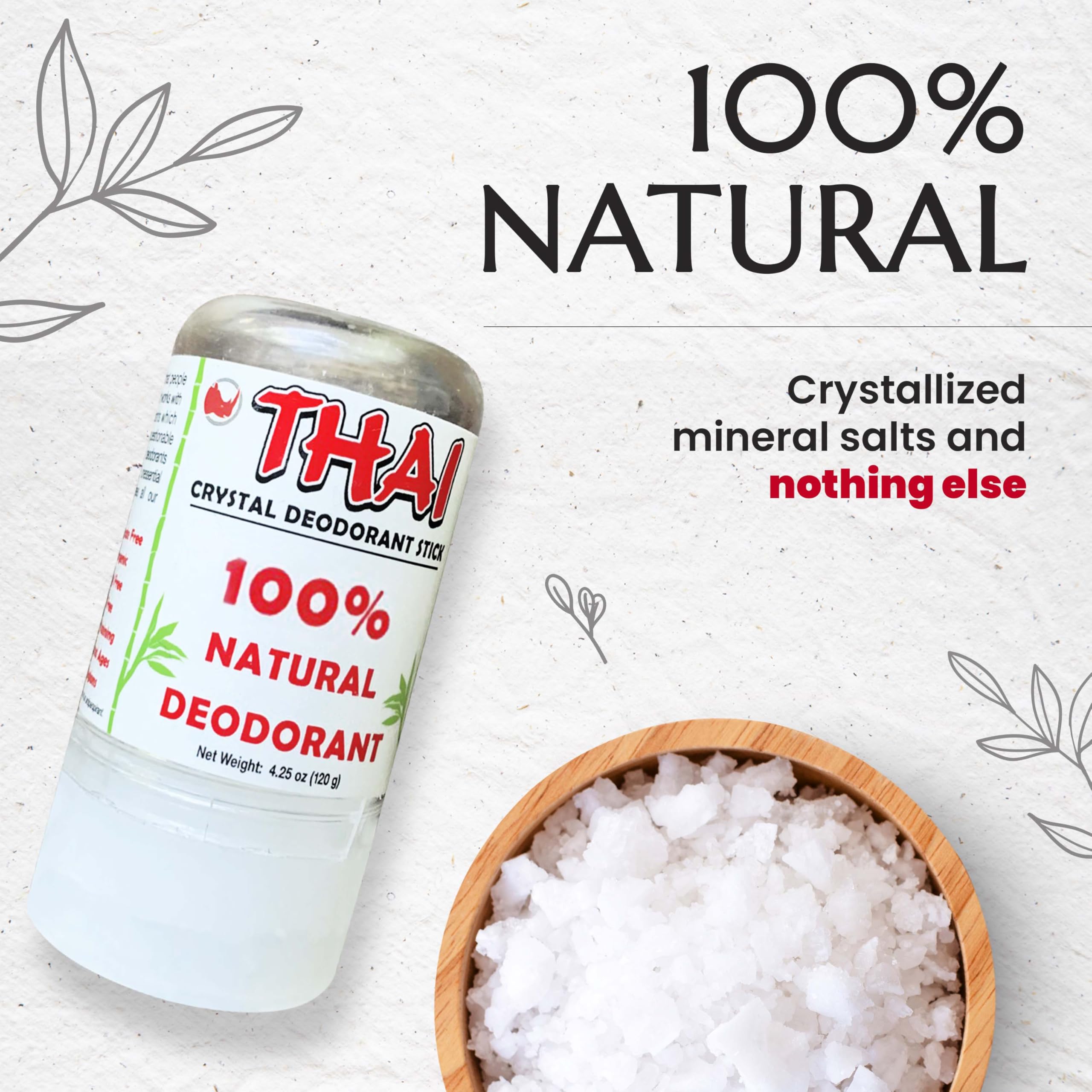 Packaged stone in hand highlights easy, mess-free crystal deodorant application.