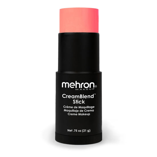 Mehron CreamBlend Stick on skin shows vibrant body paint with long wear.