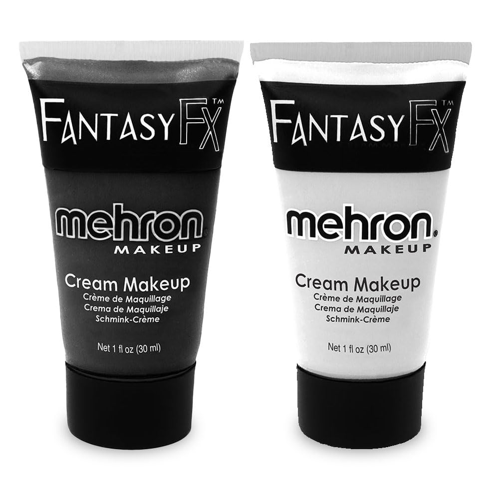 Mehron Fantasy FX black face paint tube for bold designs and quick coverage.