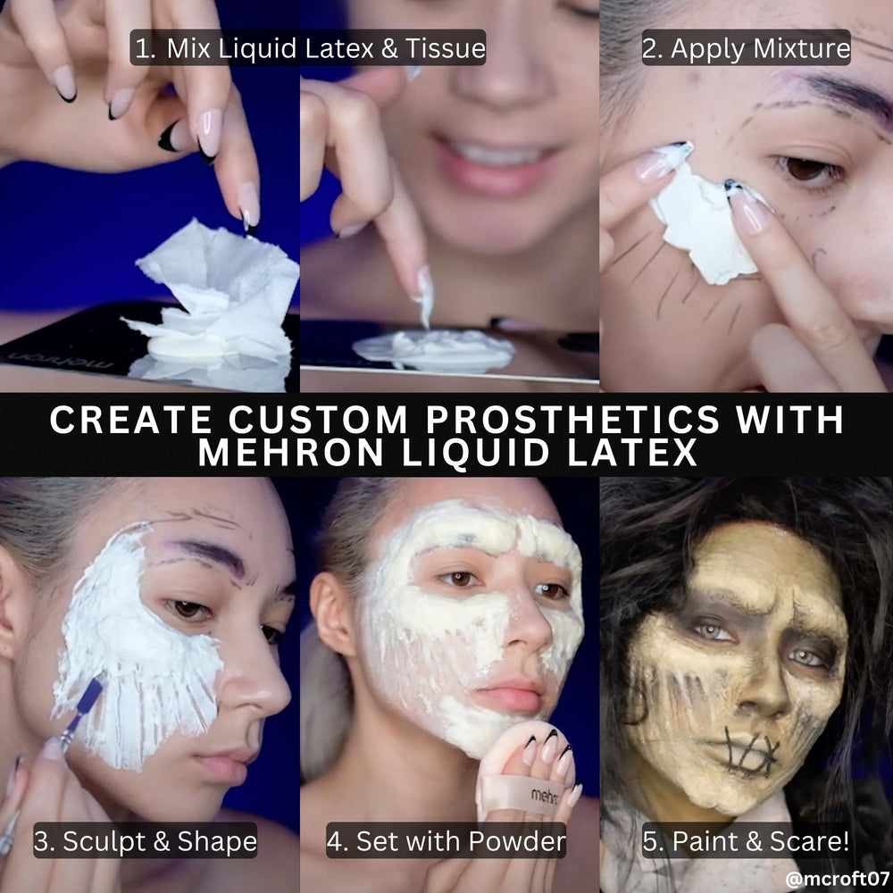 Layering latex for realistic scars and wrinkles on the skin.