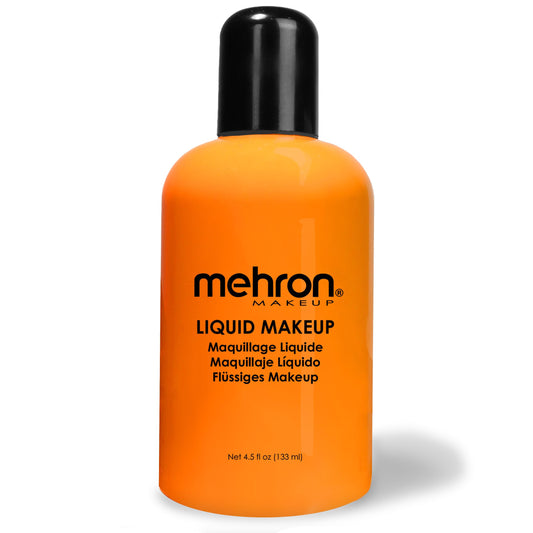 Mehron Liquid Makeup orange bottle for bold face and body color.