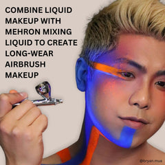 Mehron Liquid Makeup applying with sponge or brush offers versatility.