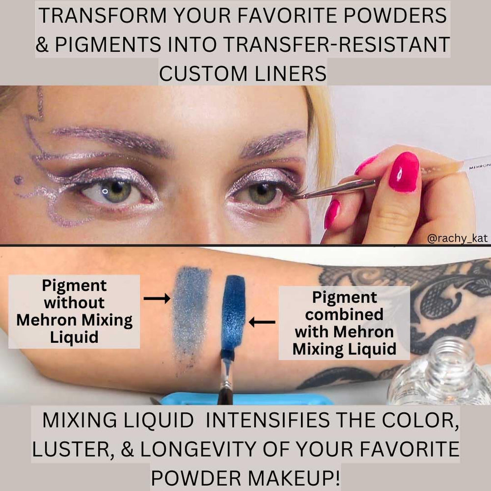 Mehron Mixing Liquid thinning airbrush makeup for smoother, even coverage.