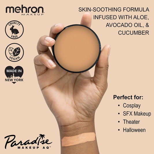 Mehron Paradise Makeup AQ body paint swirl demonstrating blendable colors on skin.