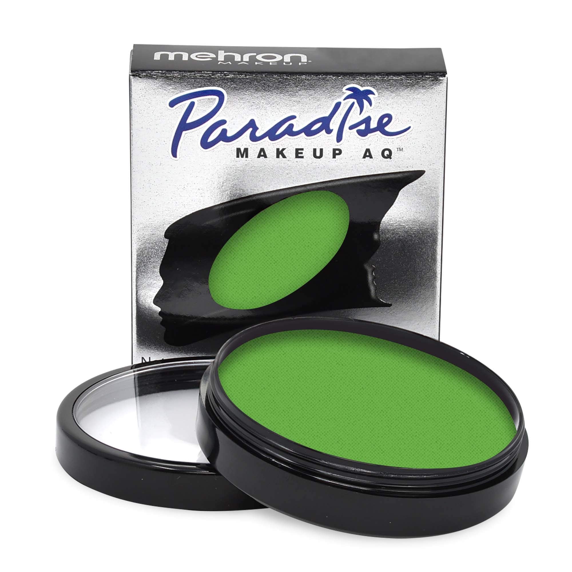 Mehron Paradise AQ light green refill jar for stage-ready face and body paint.