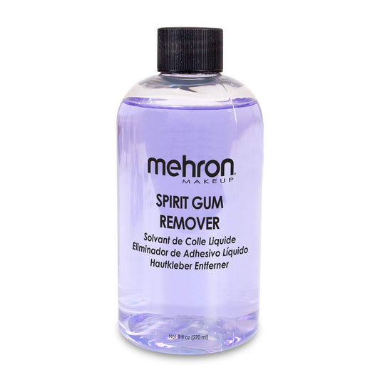 Mehron Spirit Gum Remover bottle and label for quick, easy identification and use