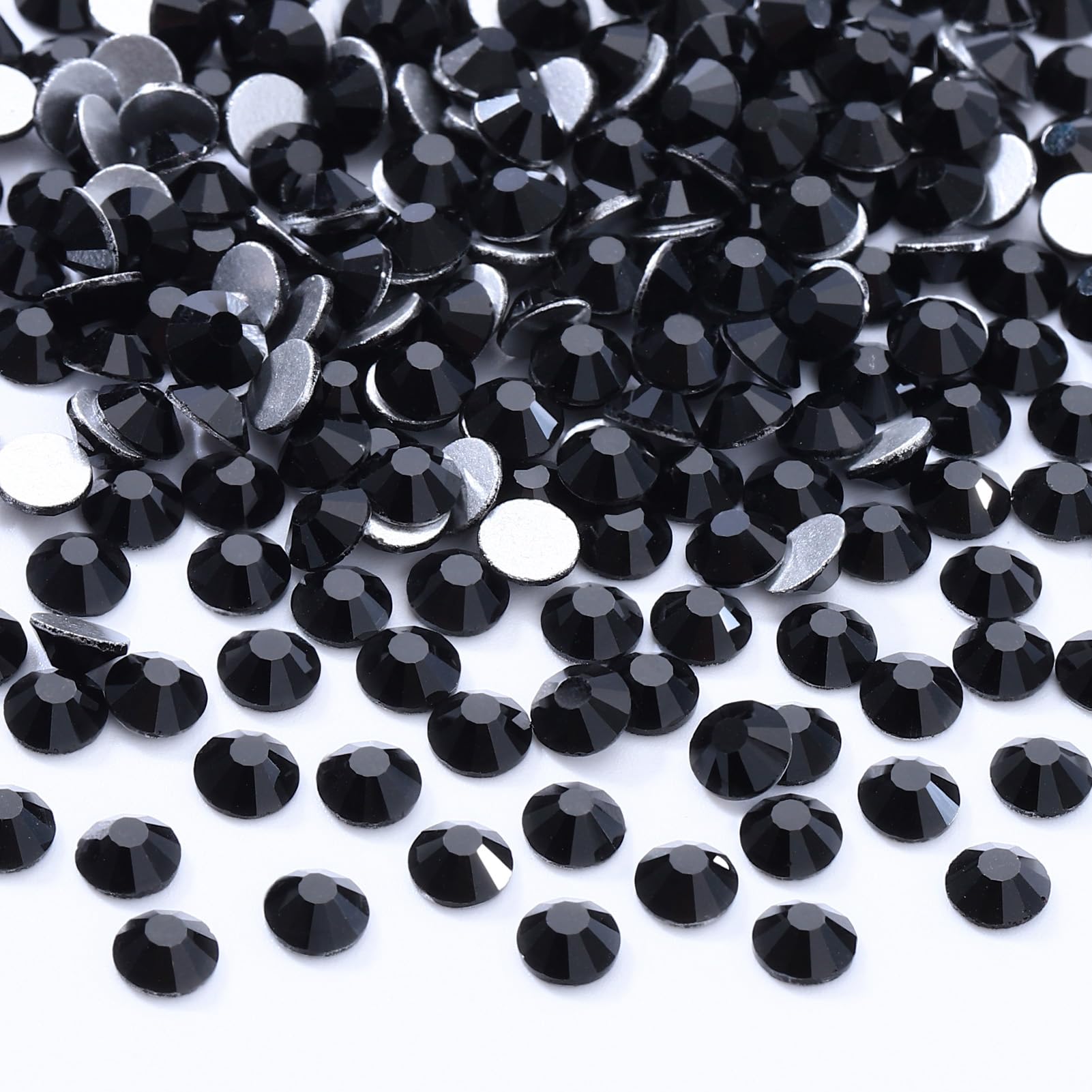 Meibite black flatback rhinestones for nails and crafts with high sparkle