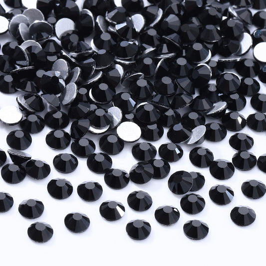 Meibite black flatback rhinestones for nails and crafts with high sparkle