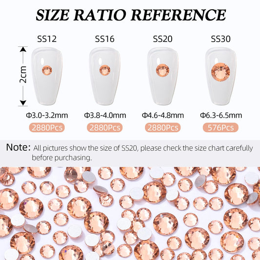 Meibite Champagne flatback rhinestones for detailed nail art