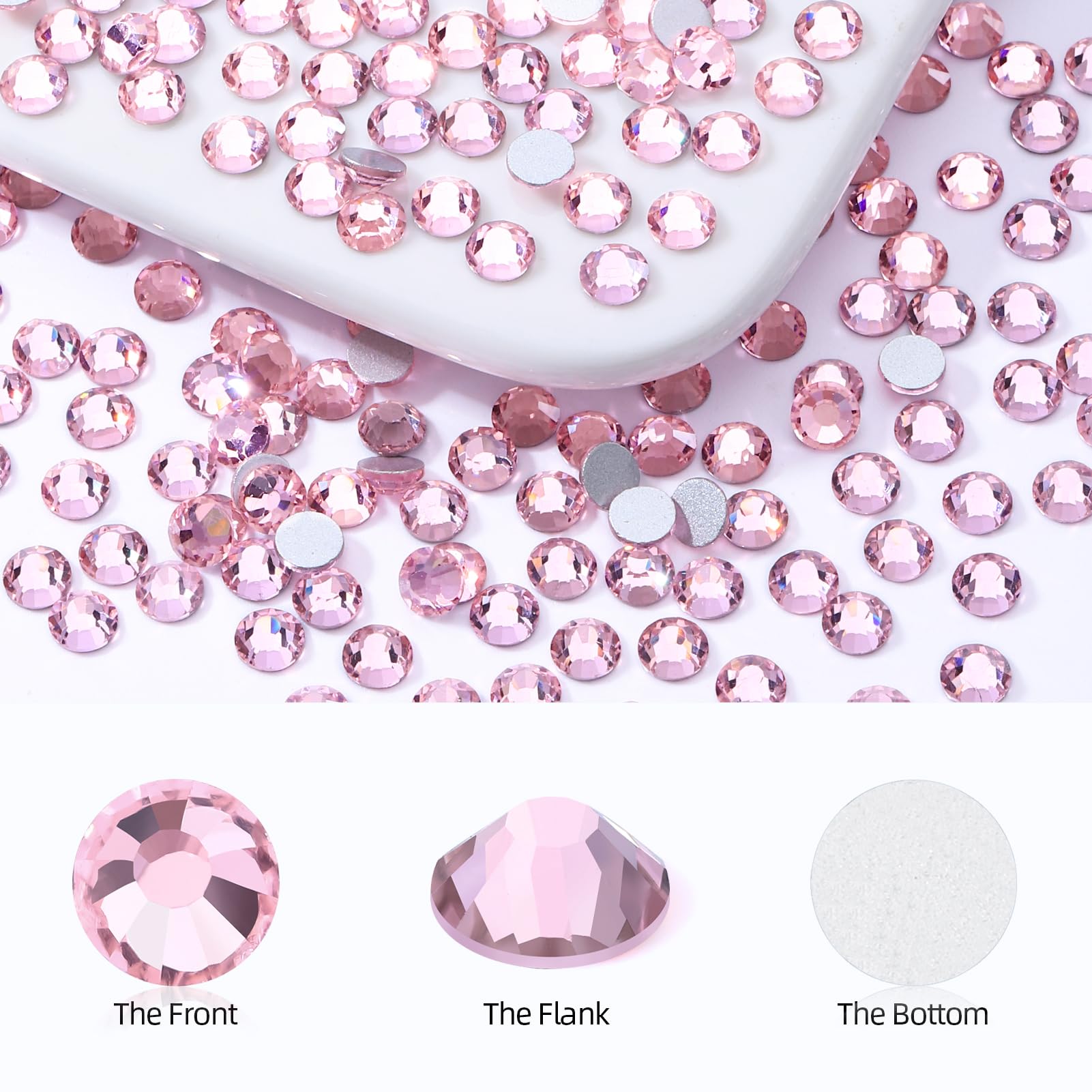 MEIBITE glass rhinestones pink brilliance for creative projects.