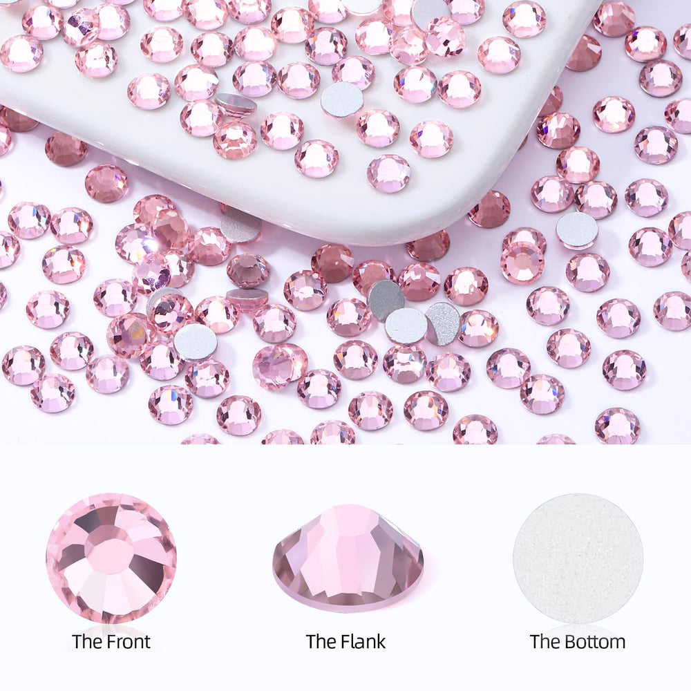 MEIBITE glass rhinestones pink brilliance for creative projects.