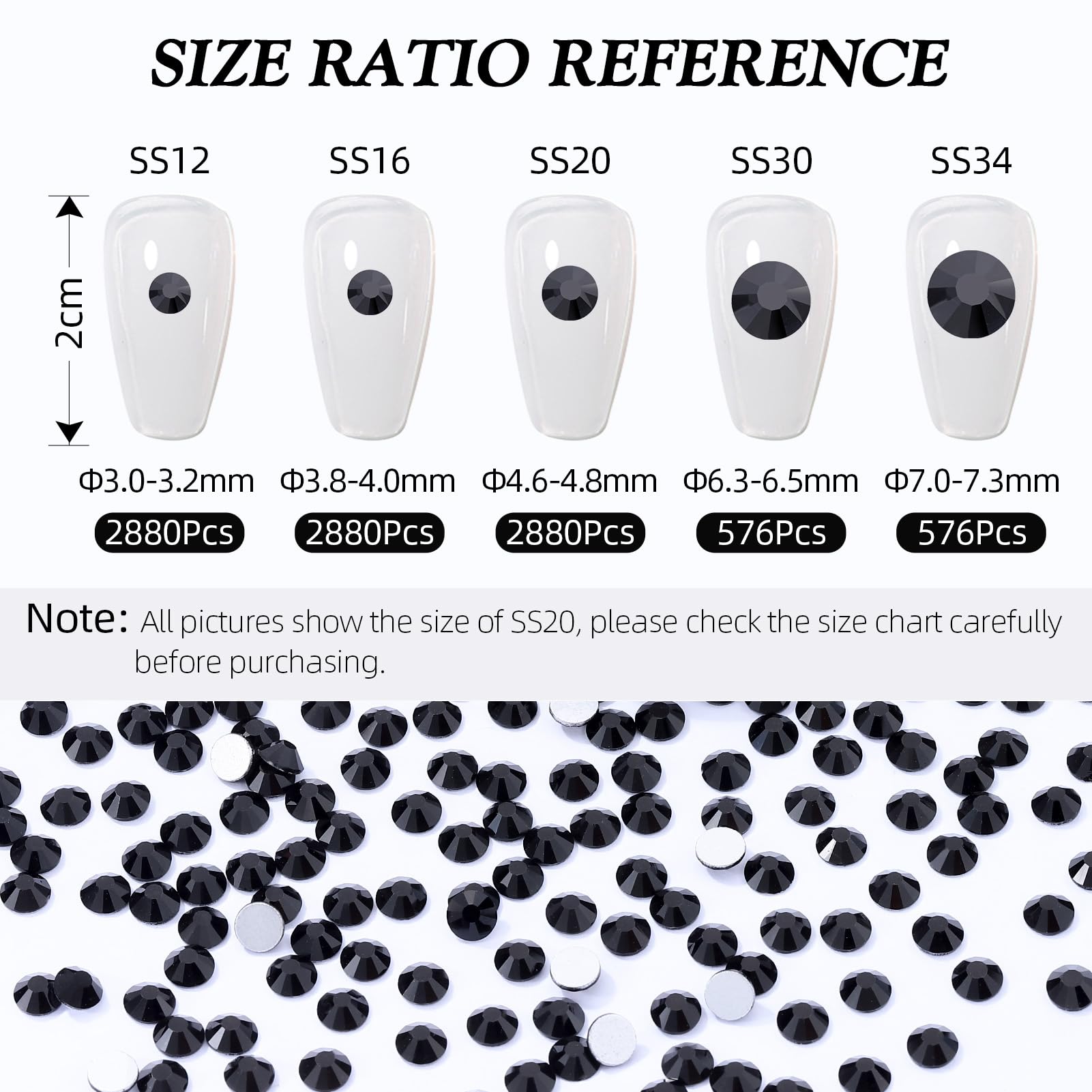Meibite glass rhinestones SS34 for DIY nail art and accessories