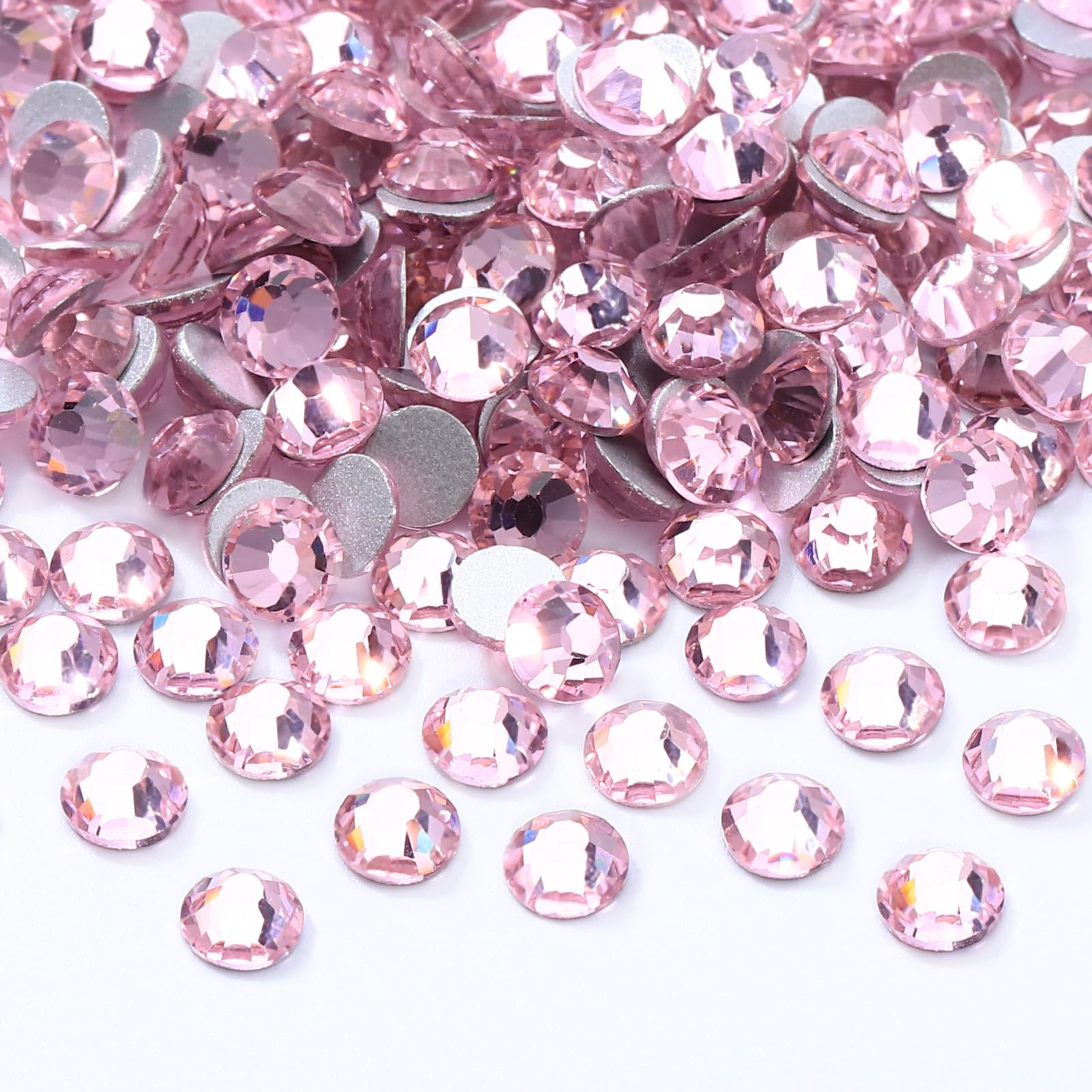 Meibite pink flatback rhinestones SS30 for nails and crafts, 576pcs.