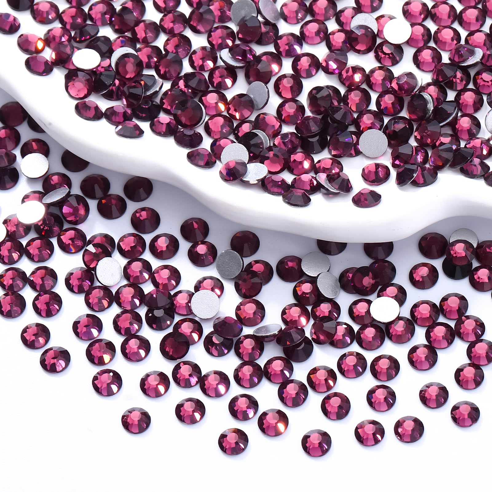 Gem placement with Meibite purple flatback rhinestones for crafts