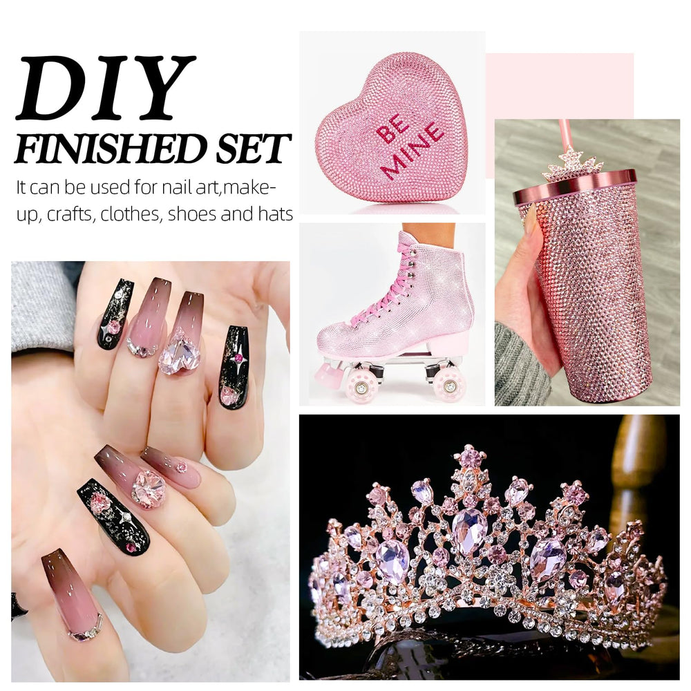 Meibite rhinestone picker tools simplify placing pink rhinestones.