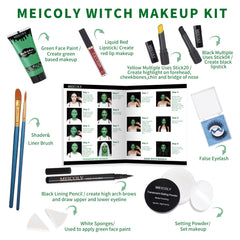 MEICOLY green face paint close-up showing vibrant, blendable color for dramatic looks