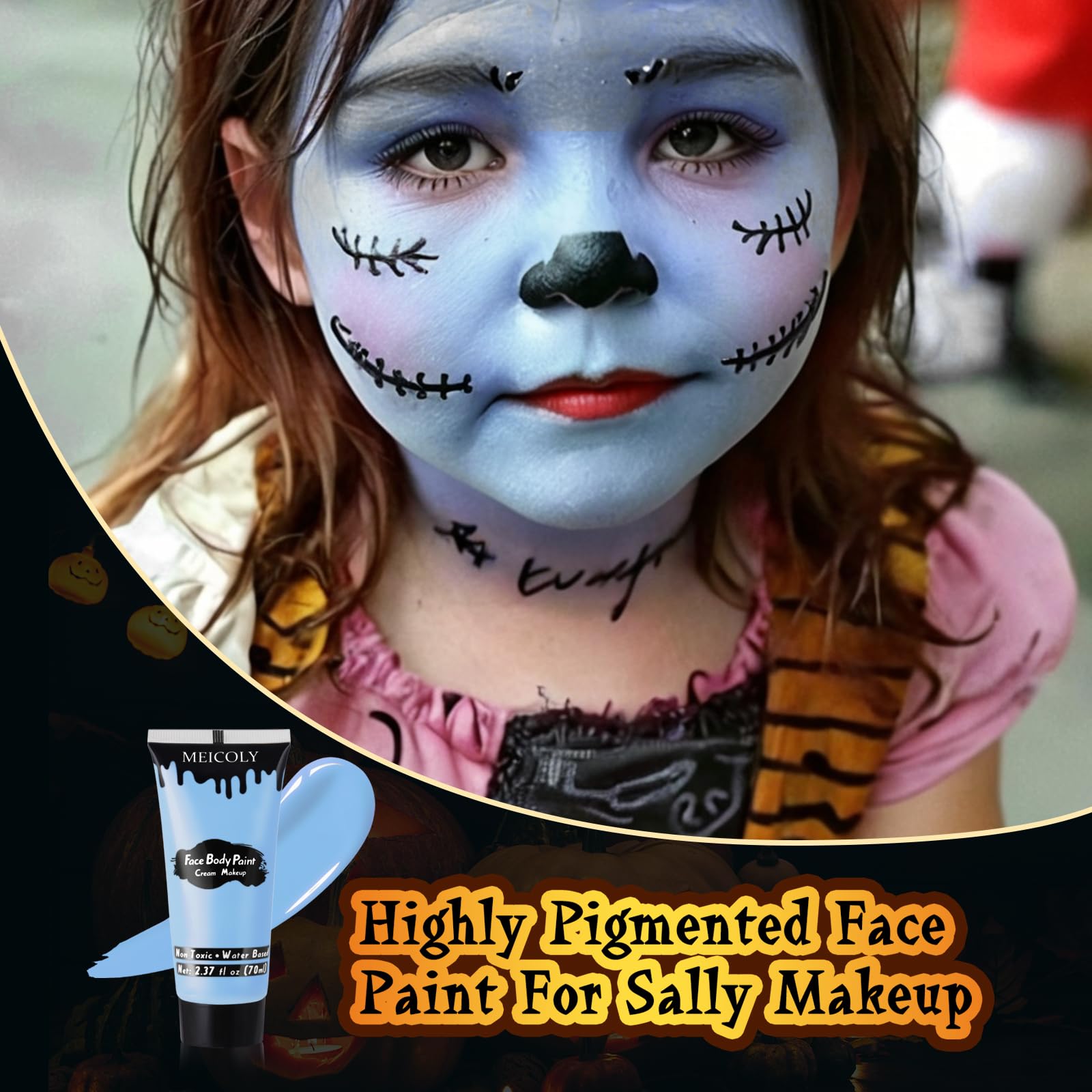 MEICOLY Sally Makeup Kit costume detailing for authentic results.