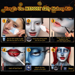 MEICOLY Sally Makeup Kit setting powder for durable finish.