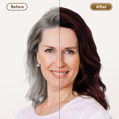 Meidu gray hair coverage before and after comparison.