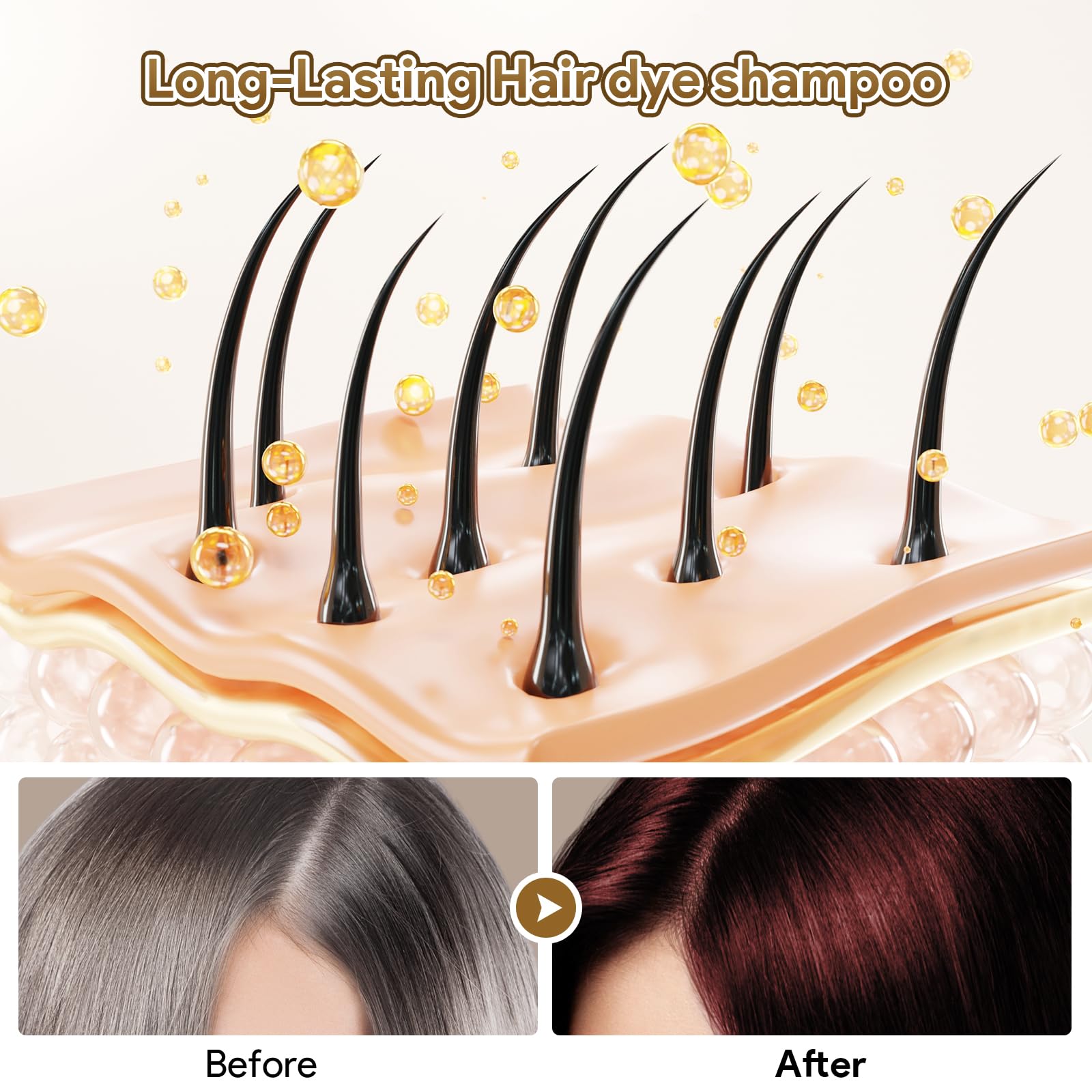 Meidu shiny dark burgundy hair result after use.