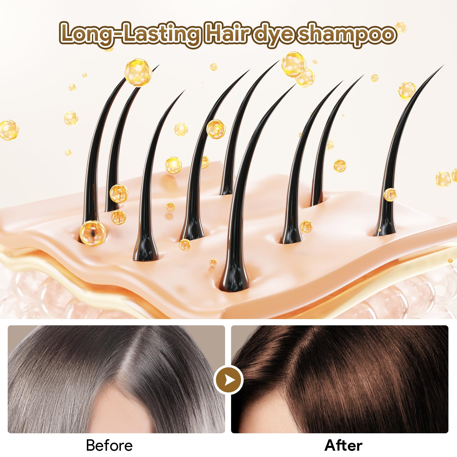 MEIDU Three-in-One colors, cleanses, and conditions hair.